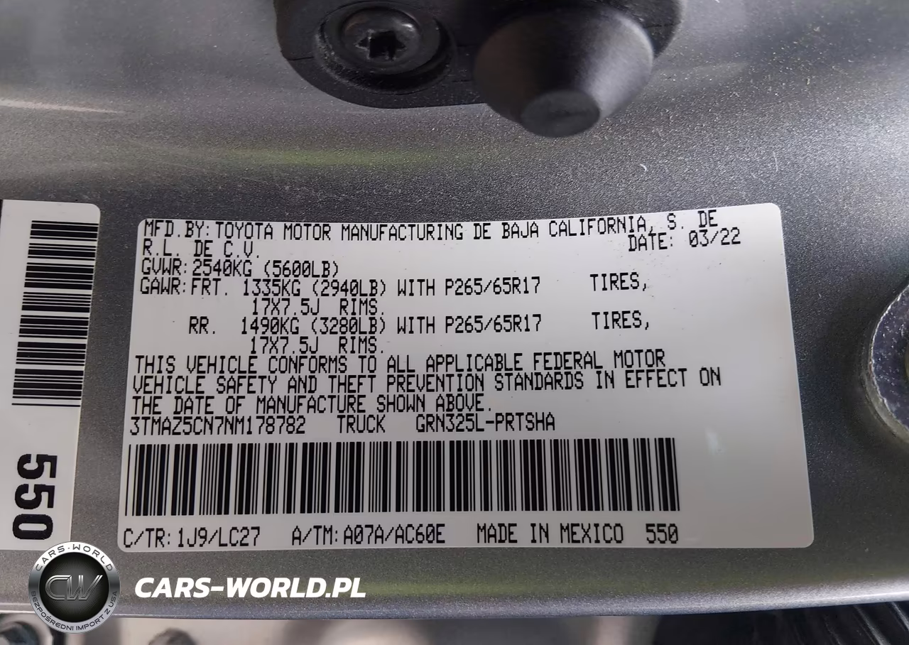 2022 Toyota Tacoma Trd Sport VIN:3TMAZ5CN7NM178782 - 9