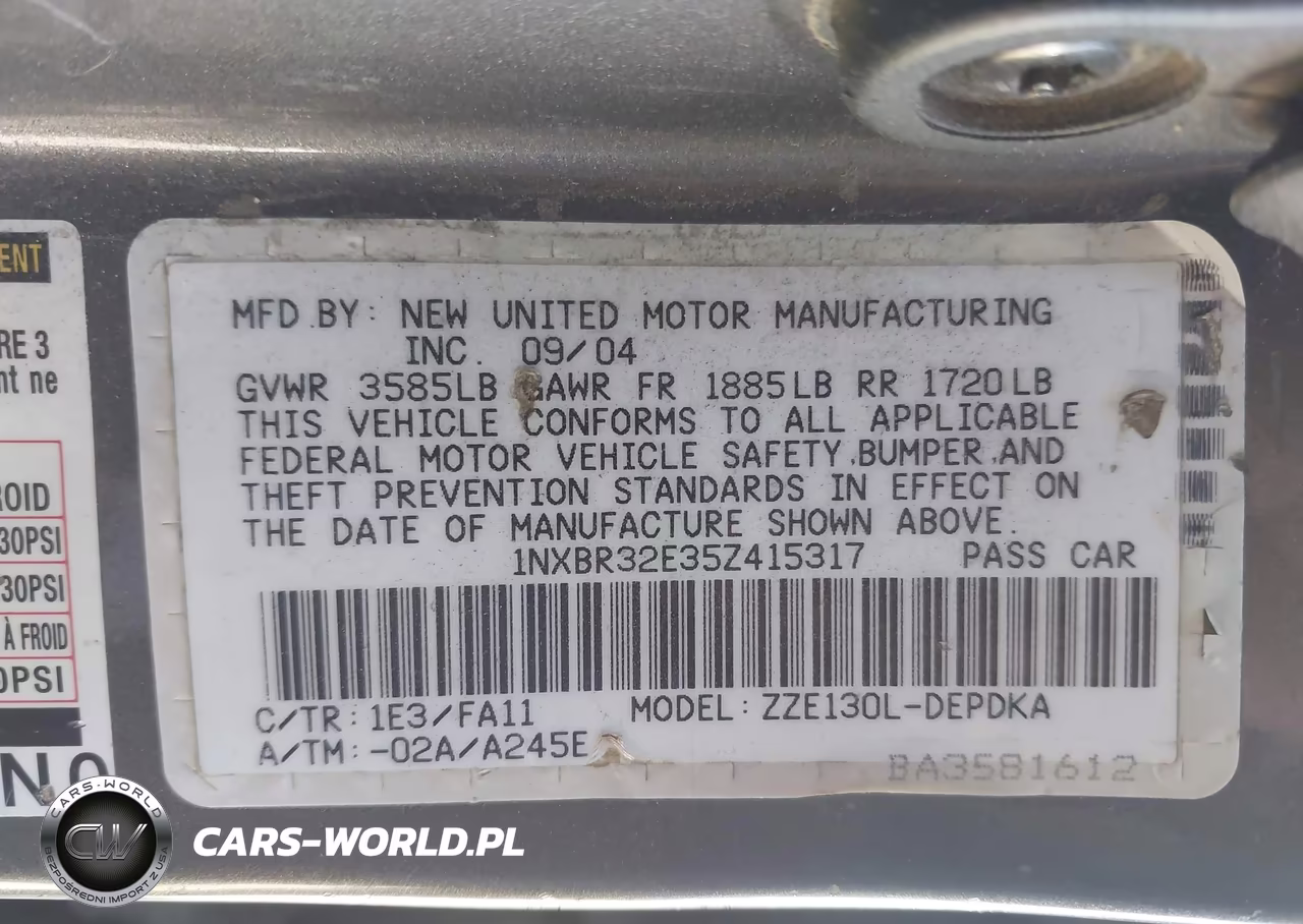 2005 Toyota Corolla Ce-Le-S VIN:1NXBR32E35Z415317 - 9