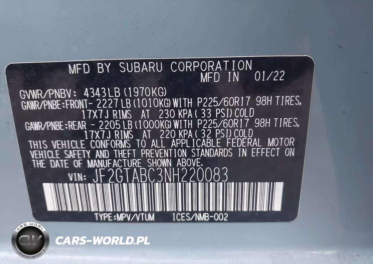 2022 Subaru Crosstrek VIN:JF2GTABC3NH220083 - 9