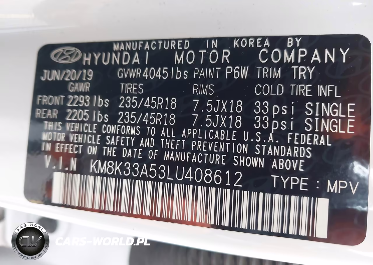 2020 Hyundai Kona Limited VIN:KM8K33A53LU408612 - 9