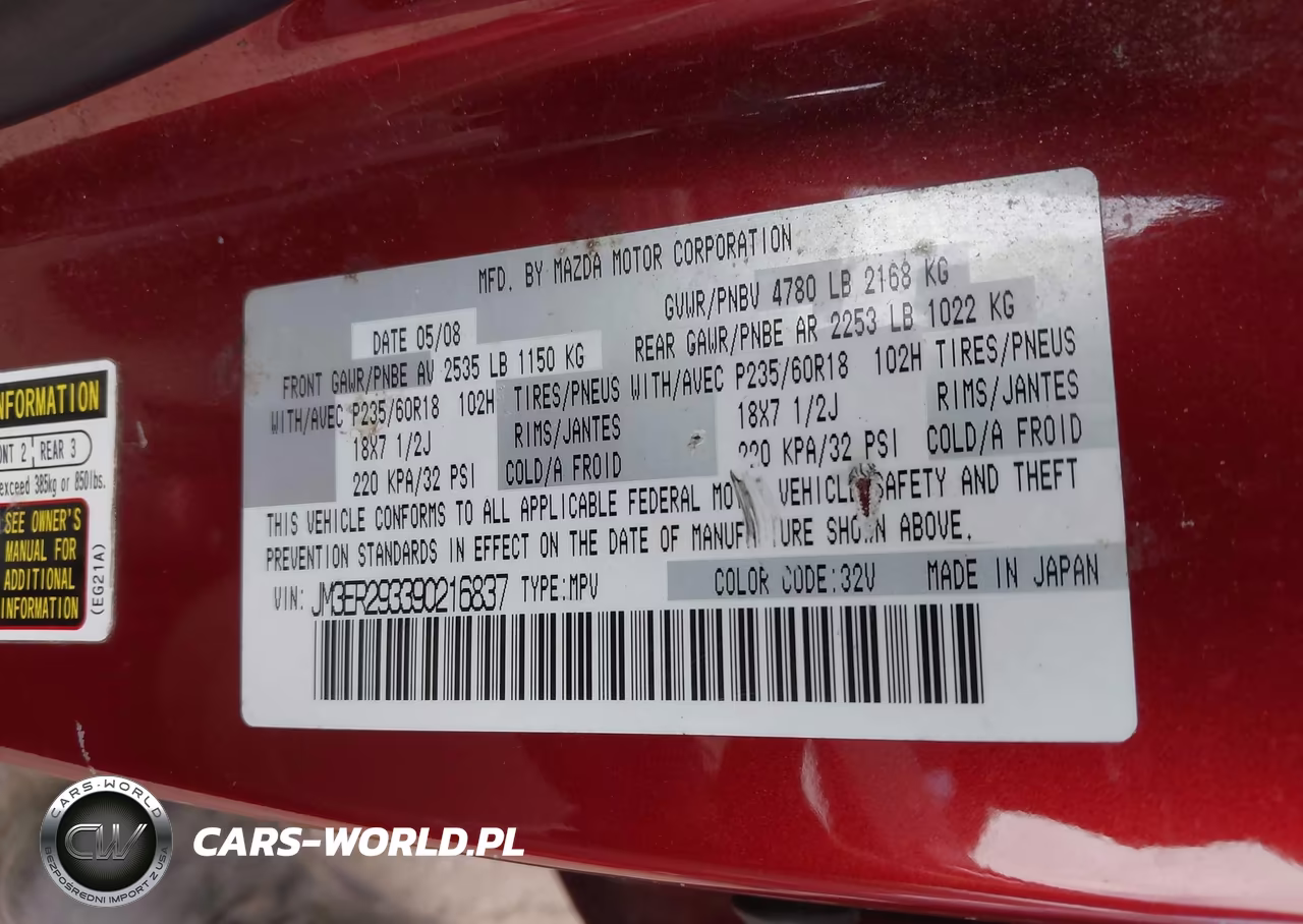 2009 Mazda Cx-7 Grand Touring VIN:JM3ER293390216837 - 9