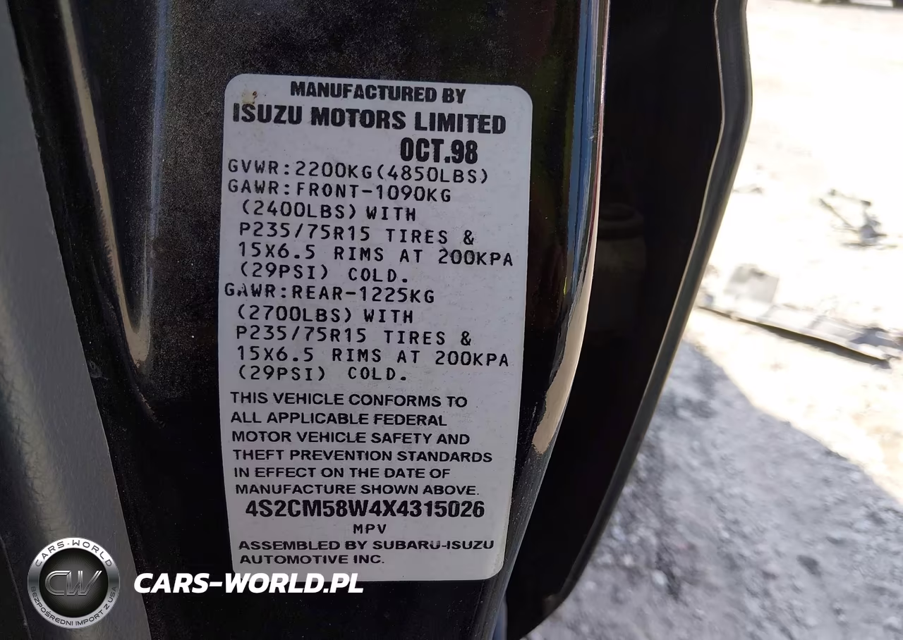 1999 Isuzu Rodeo Ls-Lse-S VIN:4S2CM58W4X4315026 - 9