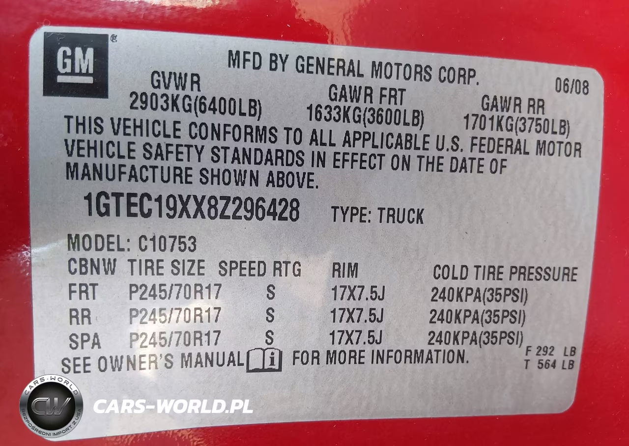 2008 GMC Sierra 1500 Work Truck VIN:1GTEC19XX8Z296428 - 9