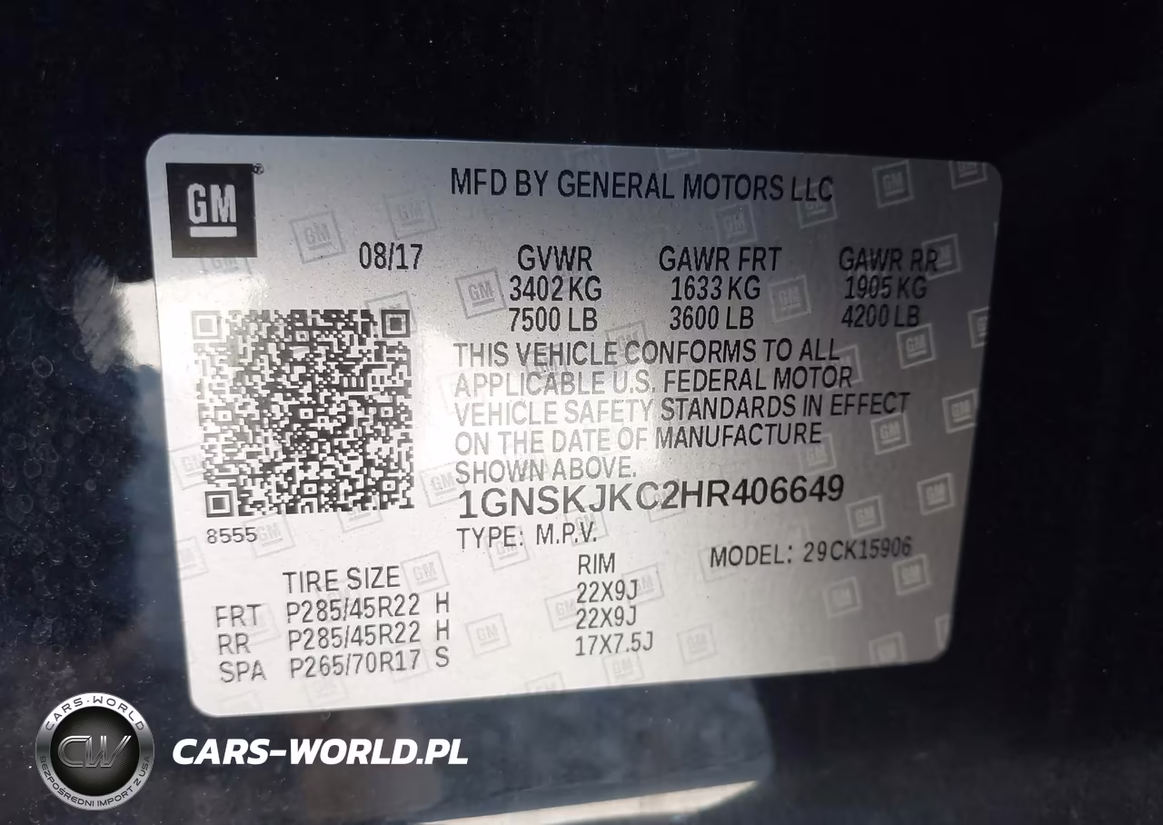 2017 Chevrolet Suburban Premier VIN:1GNSKJKC2HR406649 - 9