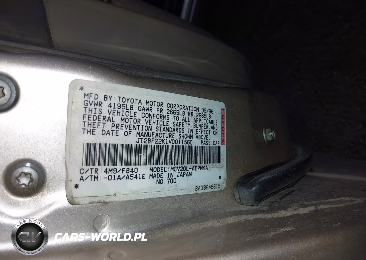1997 Toyota Camry Le V6 VIN:JT2BF22K1V0011560 - 9