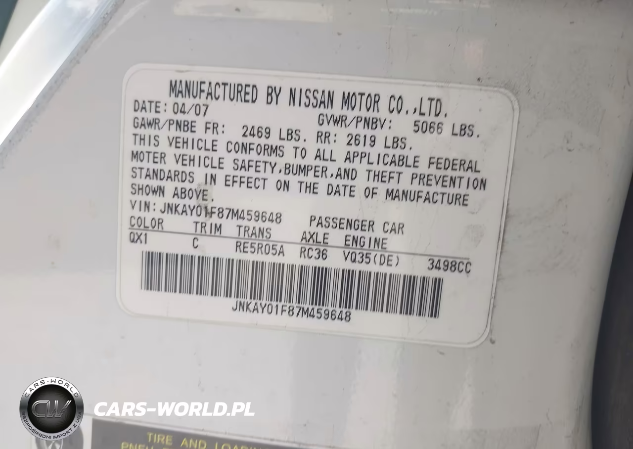 2007 Infiniti M35X VIN:JNKAY01F87M459648 - 9