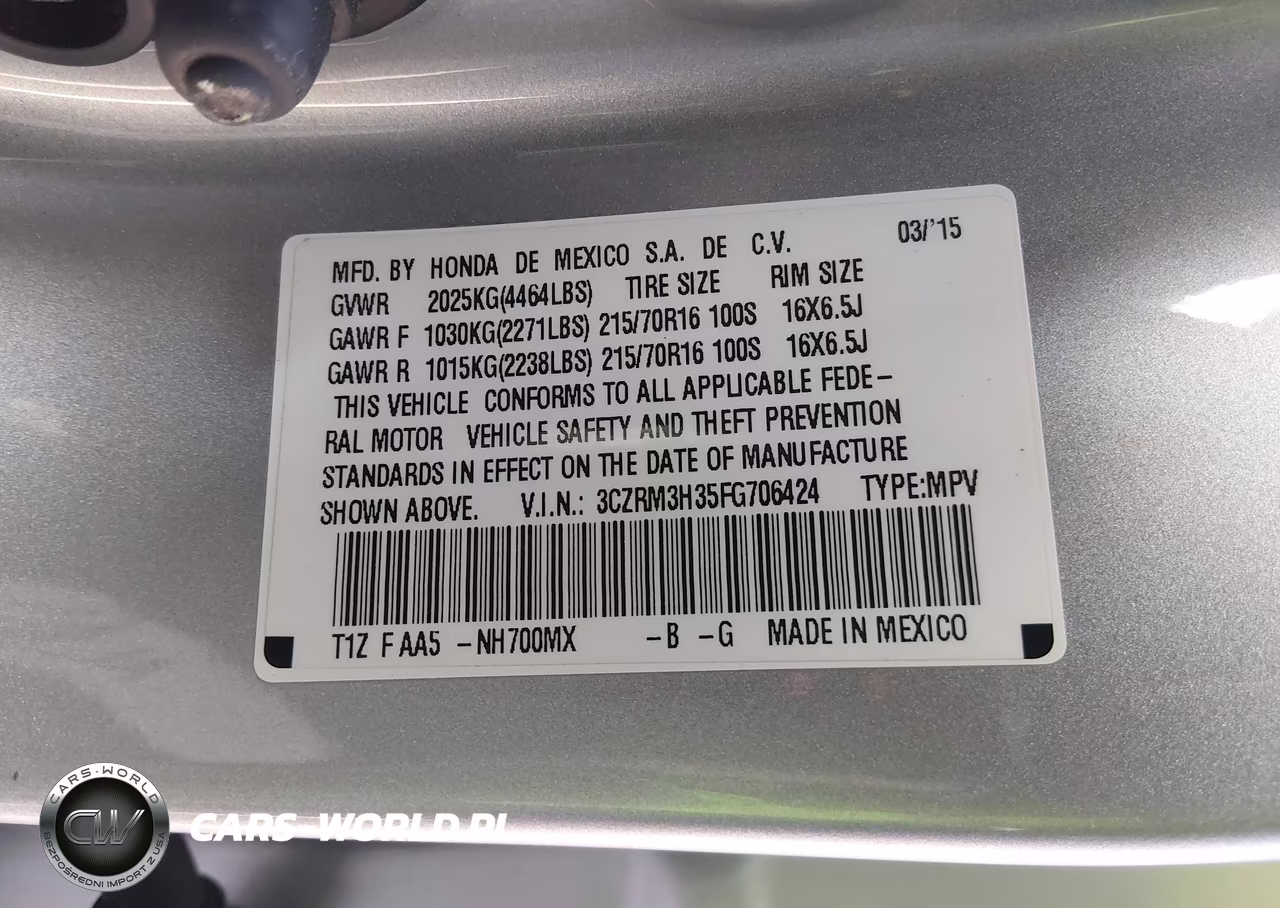 2015 Honda Cr-V Lx VIN:3CZRM3H35FG706424 - 9