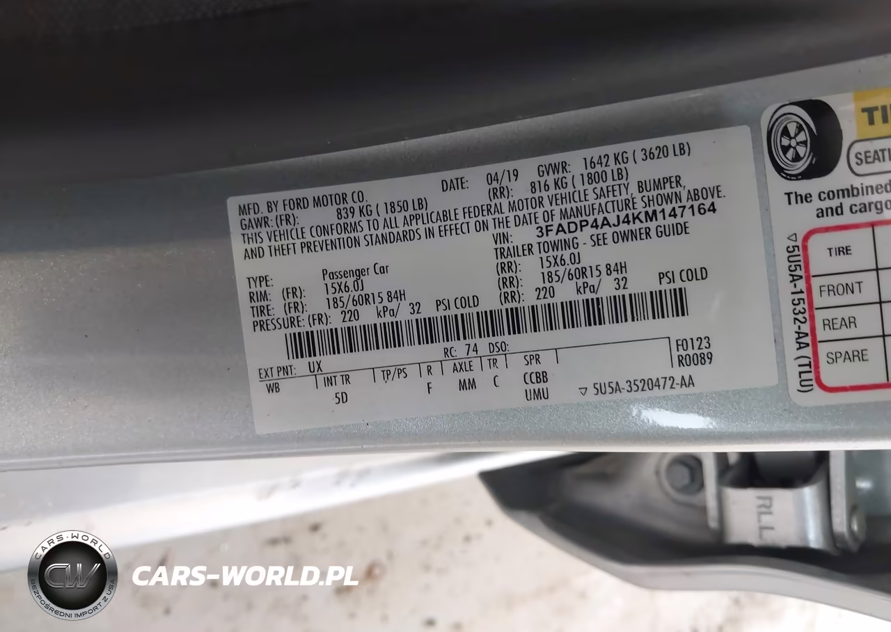 2019 Ford Fiesta S VIN:3FADP4AJ4KM147164 - 9