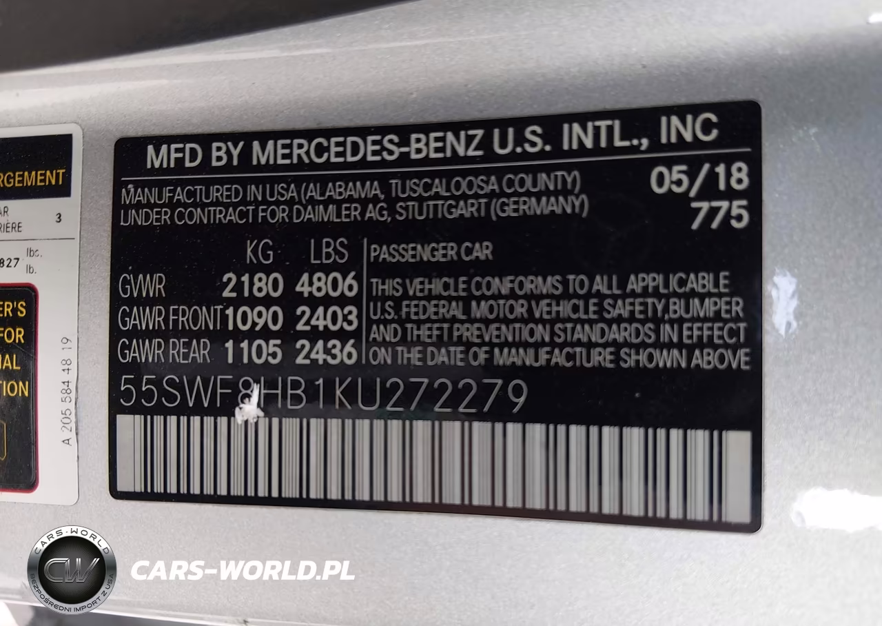 2019 Mercedes-Benz Amg C 63 S VIN:55SWF8HB1KU272279 - 9