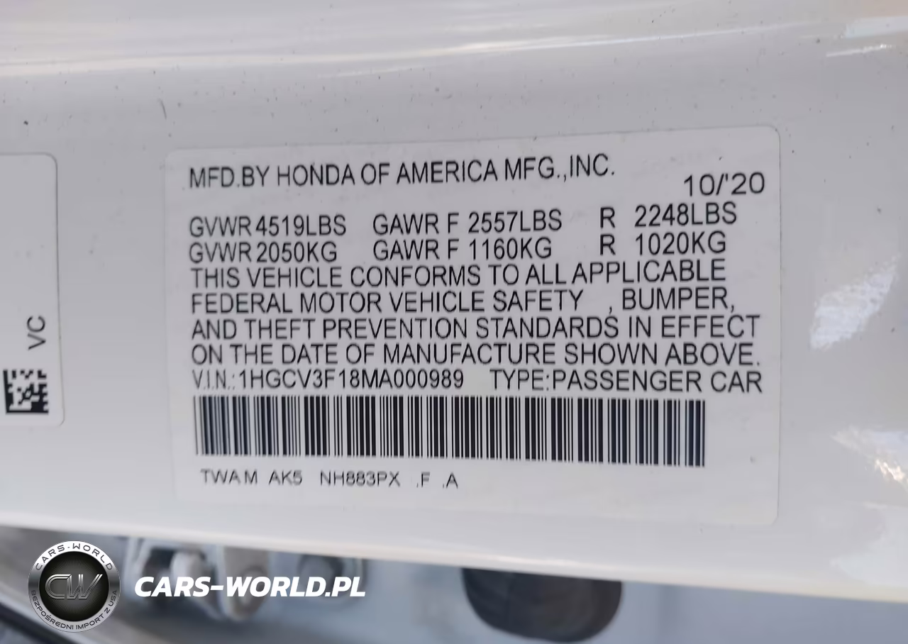 2021 Honda Accord Hybrid VIN:1HGCV3F18MA000989 - 9