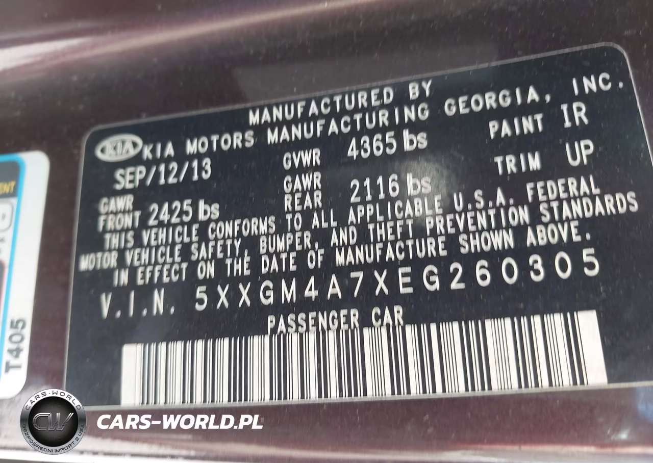 2014 Kia Optima Lx VIN:5XXGM4A7XEG260305 - 9