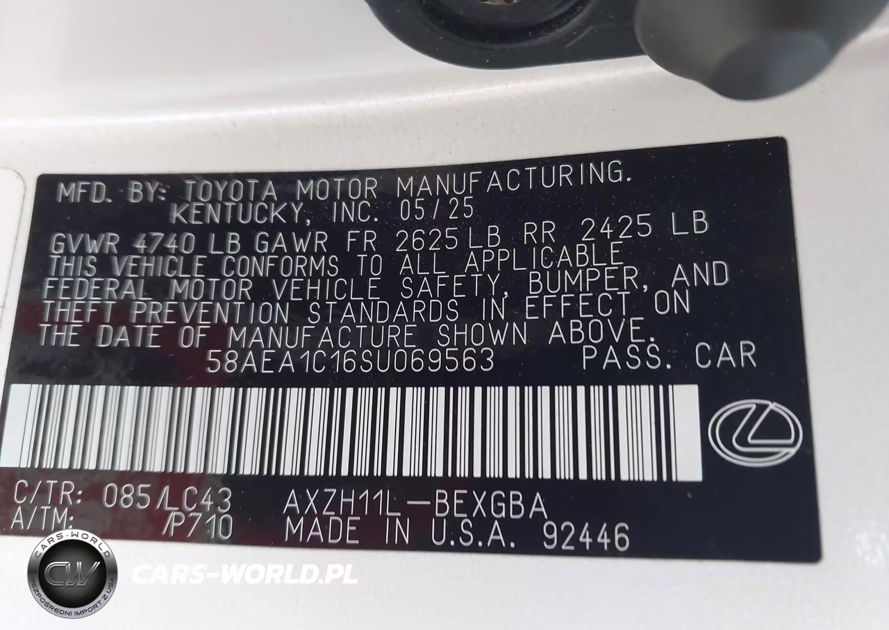 2025 Lexus Es 300H Luxury VIN:58AEA1C16SU069563 - 9