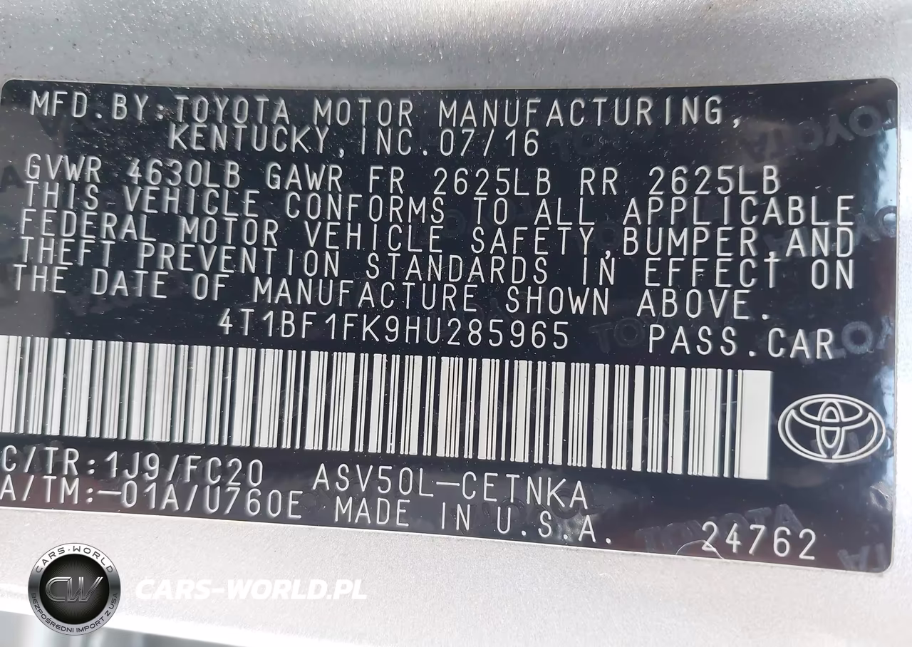 2017 Toyota Camry Le VIN:4T1BF1FK9HU285965 - 9