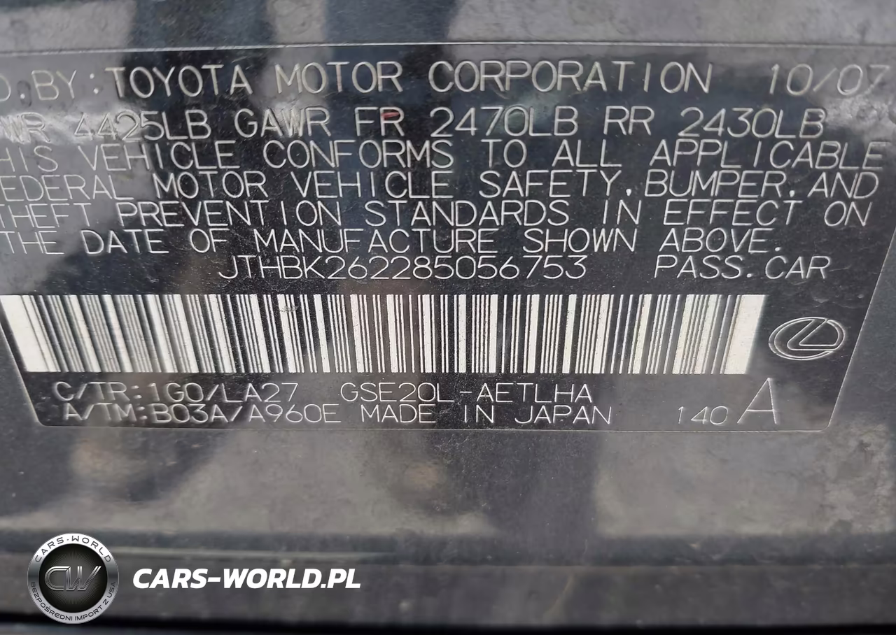 2008 Lexus Is 250 VIN:JTHBK262285056753 - 9