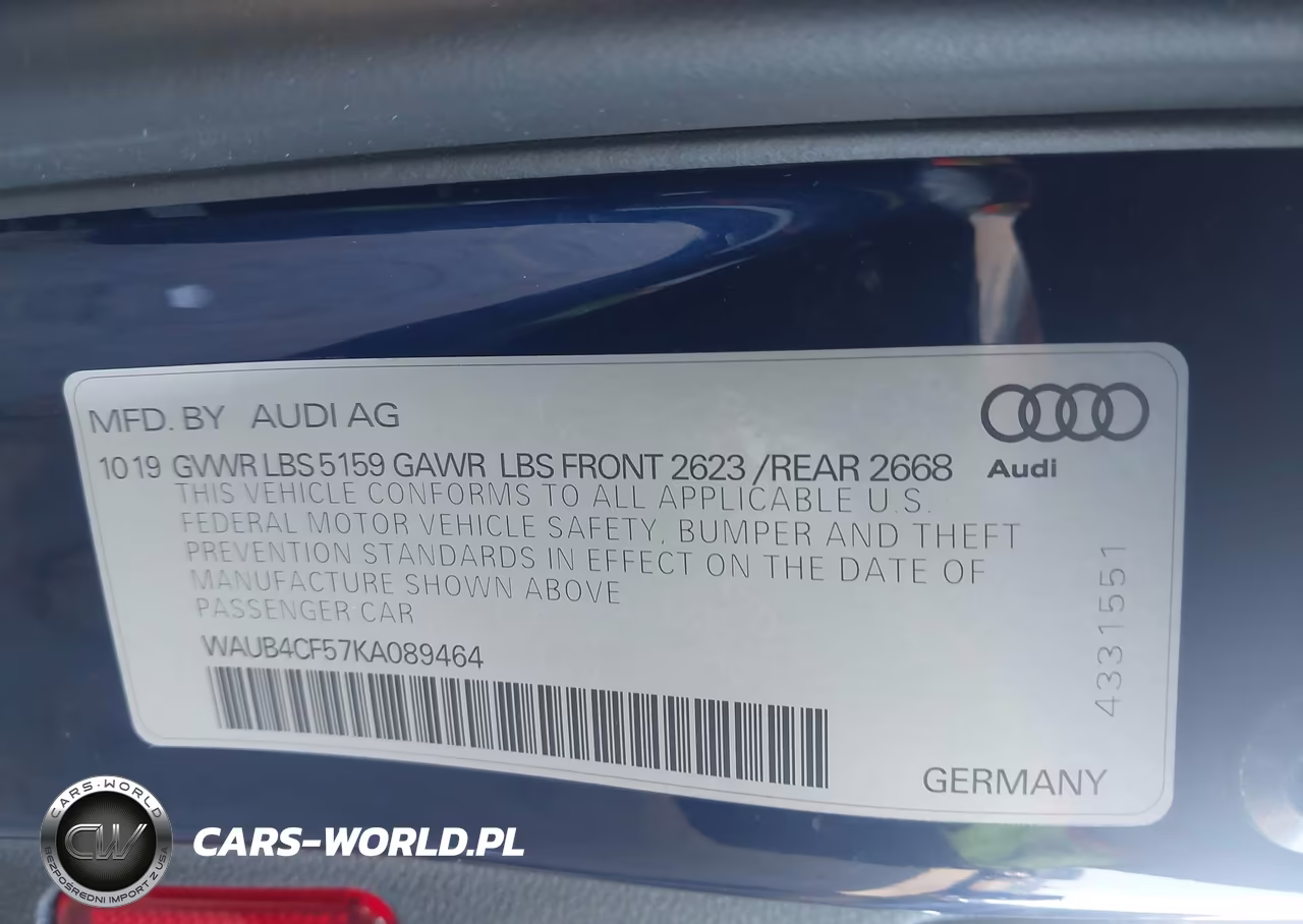 2019 Audi S5 3.0T Premium VIN:WAUB4CF57KA089464 - 9