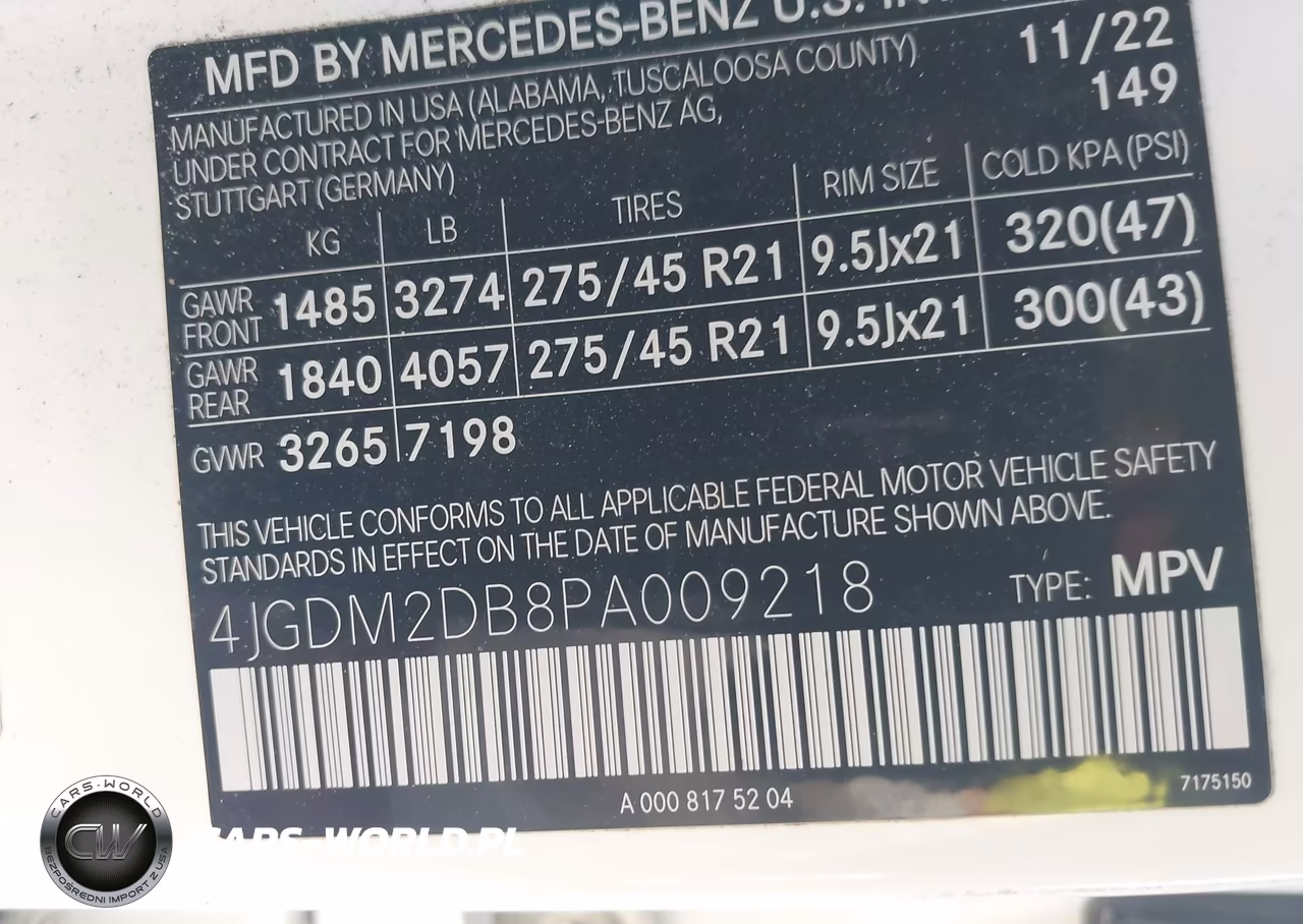 2023 Mercedes-Benz Eqs 450+ Suv VIN:4JGDM2DB8PA009218 - 9
