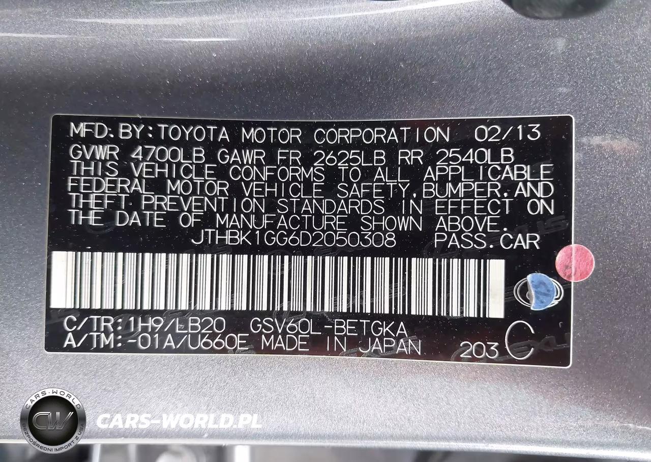 2013 Lexus Es 350 VIN:JTHBK1GG6D2050308 - 9