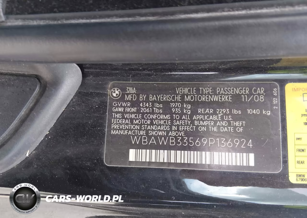 2009 BMW 328I VIN:WBAWB33569P136924 - 9