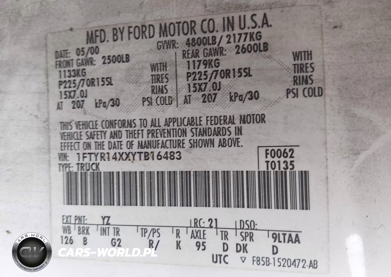 2000 Ford Ranger Xlt VIN:1FTYR14XXYTB16483 - 9