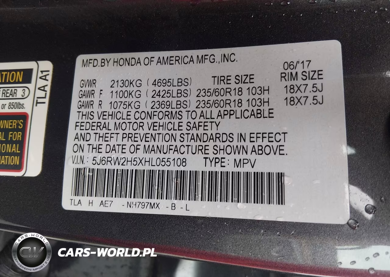 2017 Honda Cr-V Ex VIN:5J6RW2H5XHL055108 - 9