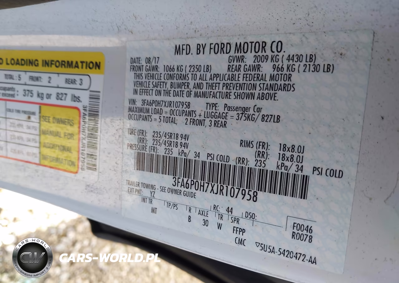 2018 Ford Fusion Se VIN:3FA6P0H7XJR107958 - 9