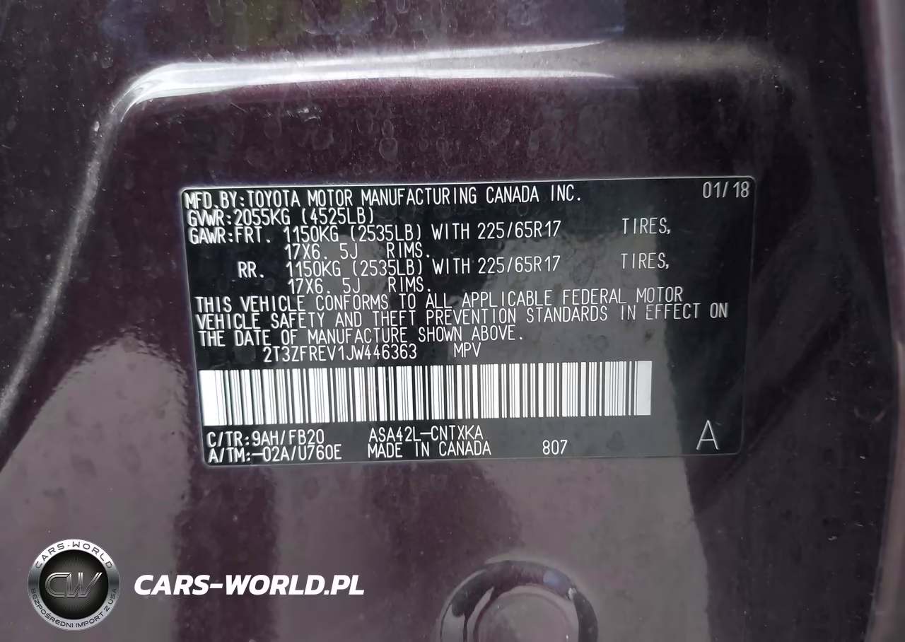 2018 Toyota Rav4 Le VIN:2T3ZFREV1JW446363 - 9