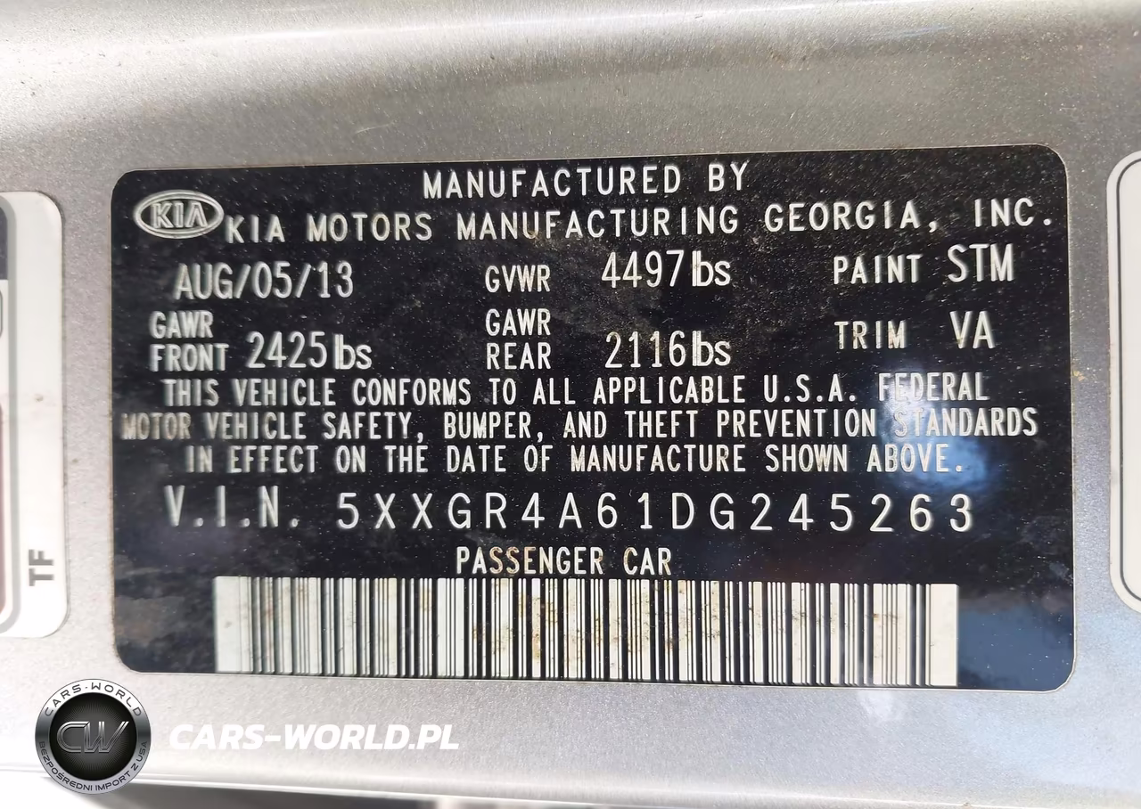 2013 Kia Optima Sx VIN:5XXGR4A61DG245263 - 9