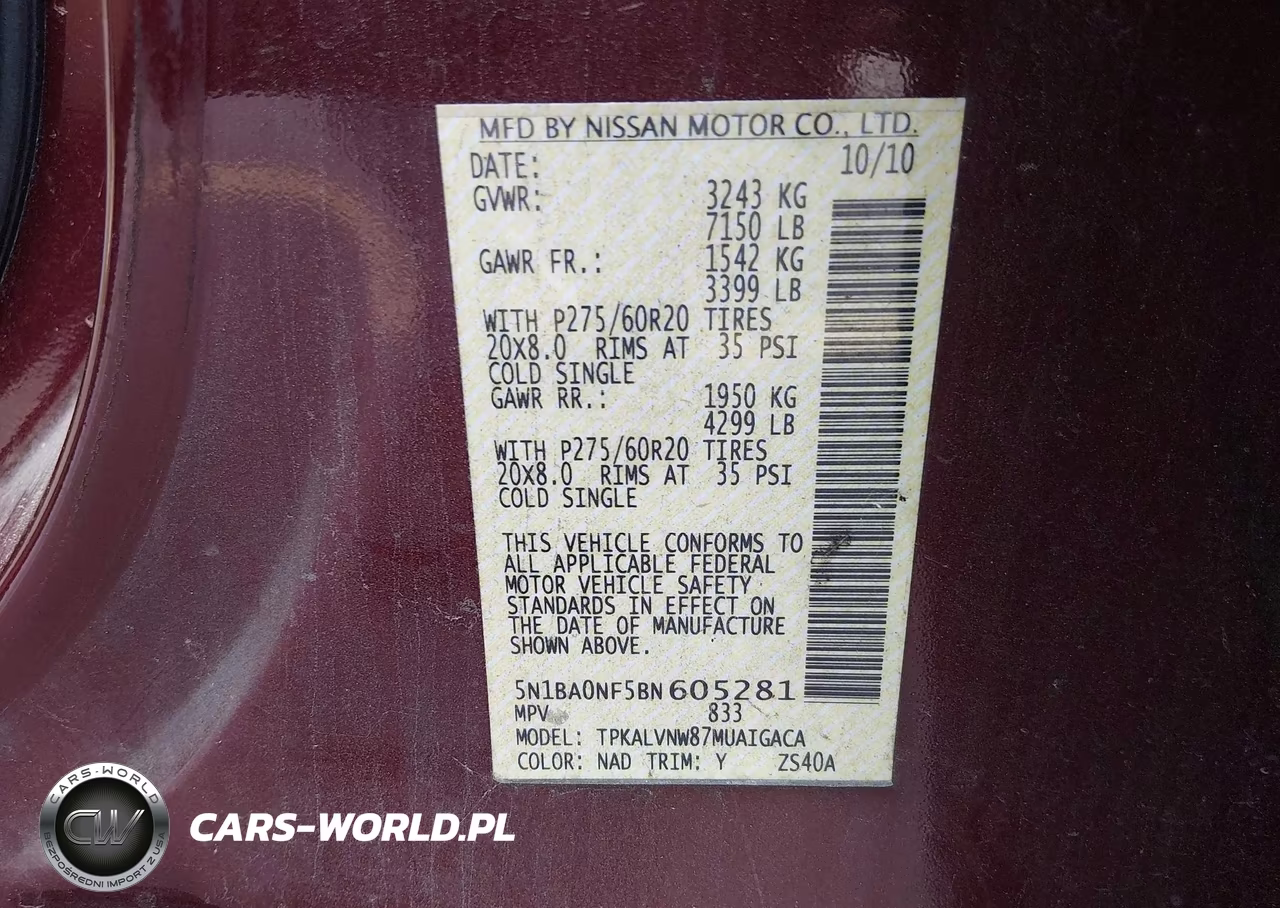 2011 Nissan Armada Platinum VIN:5N1BA0NF5BN605281 - 9