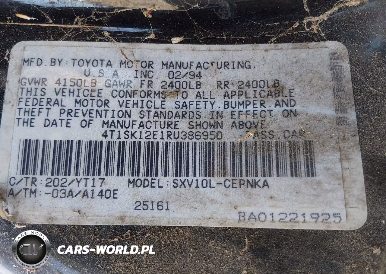 1994 Toyota Camry Le VIN:4T1SK12E1RU386950 - 9