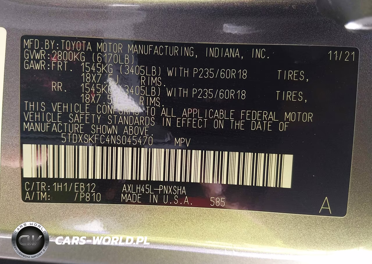 2022 Toyota Sienna Xse VIN:5TDXSKFC4NS045470 - 9