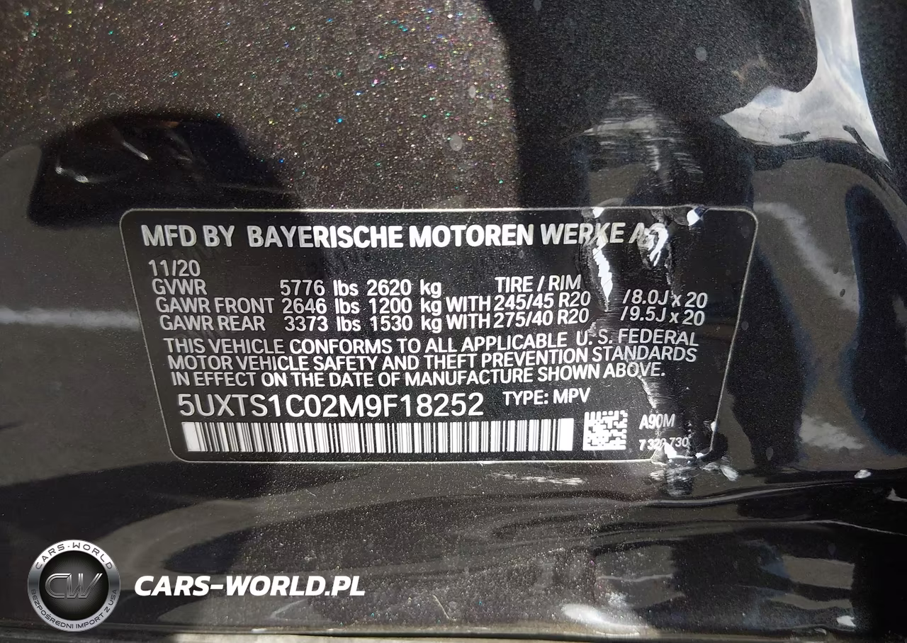 2021 BMW X3 Phev xDrive30E VIN:5UXTS1C02M9F18252 - 9