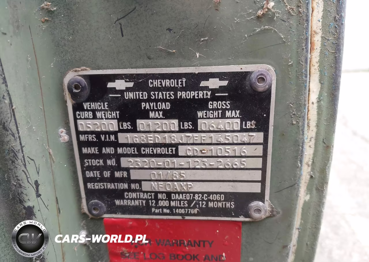 1985 Chevrolet D10 Military Blazer VIN:1G8ED18J7FF145047 - 9