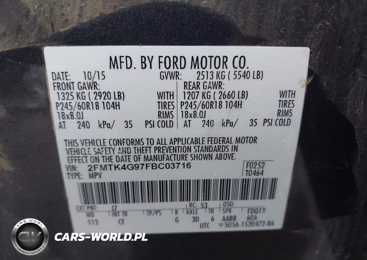 2015 Ford Edge Se VIN:2FMTK4G97FBC03716 - 9