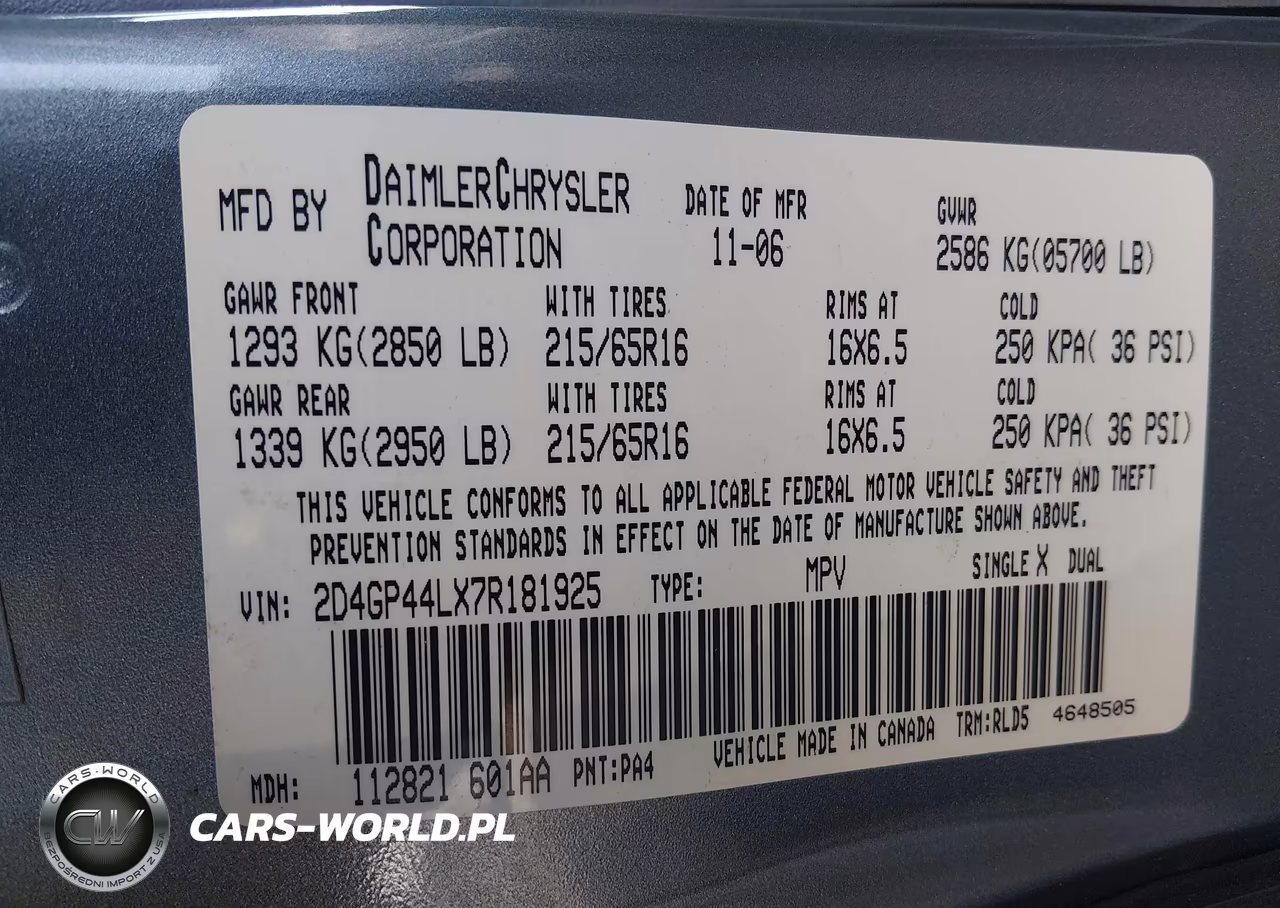 2007 Dodge Grand Caravan Sxt VIN:2D4GP44LX7R181925 - 9