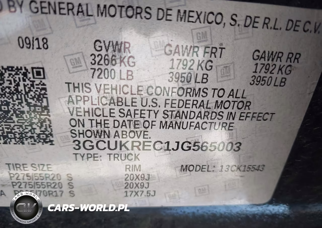 2018 Chevrolet Silverado 1500 2Lt VIN:3GCUKREC1JG565003 - 9