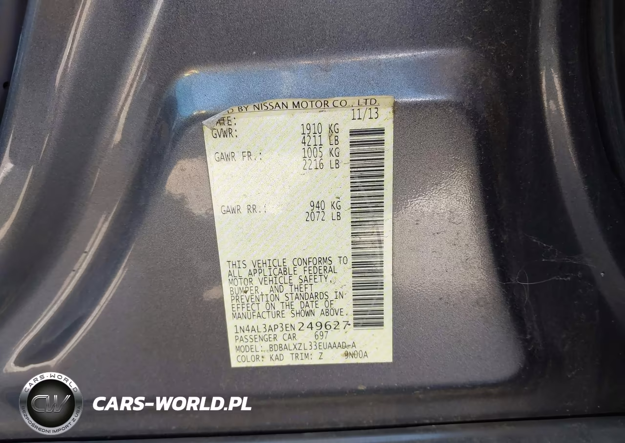 2014 Nissan Altima 2.5 Sl VIN:1N4AL3AP3EN249627 - 9