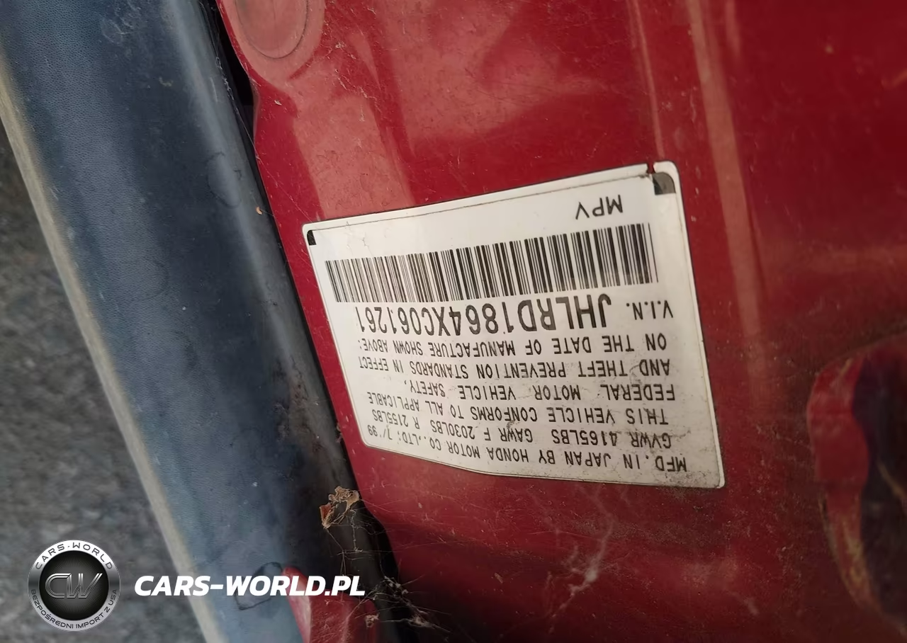 1999 Honda Cr-V Ex VIN:JHLRD1864XC061261 - 9