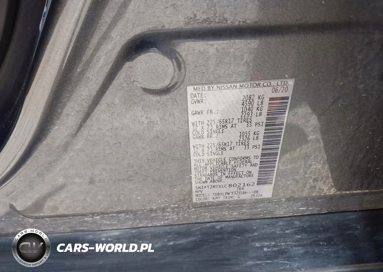 2020 Nissan Rogue S Fwd VIN:5N1AT2MTXLC802162 - 9
