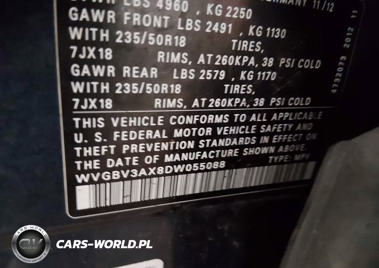 2013 Volkswagen Tiguan Se VIN:WVGBV3AX8DW055088 - 9