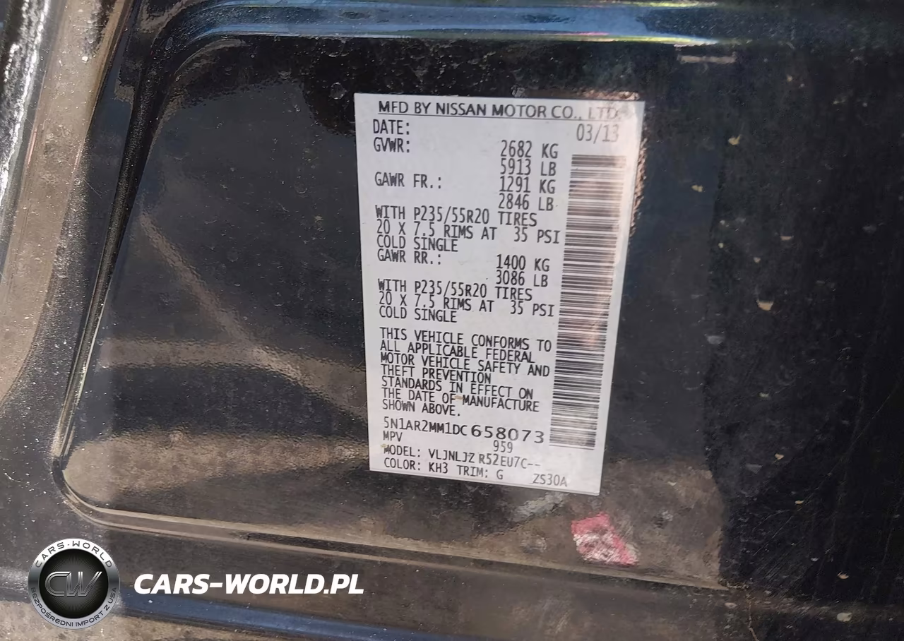2013 Nissan Pathfinder Platinum VIN:5N1AR2MM1DC658073 - 9