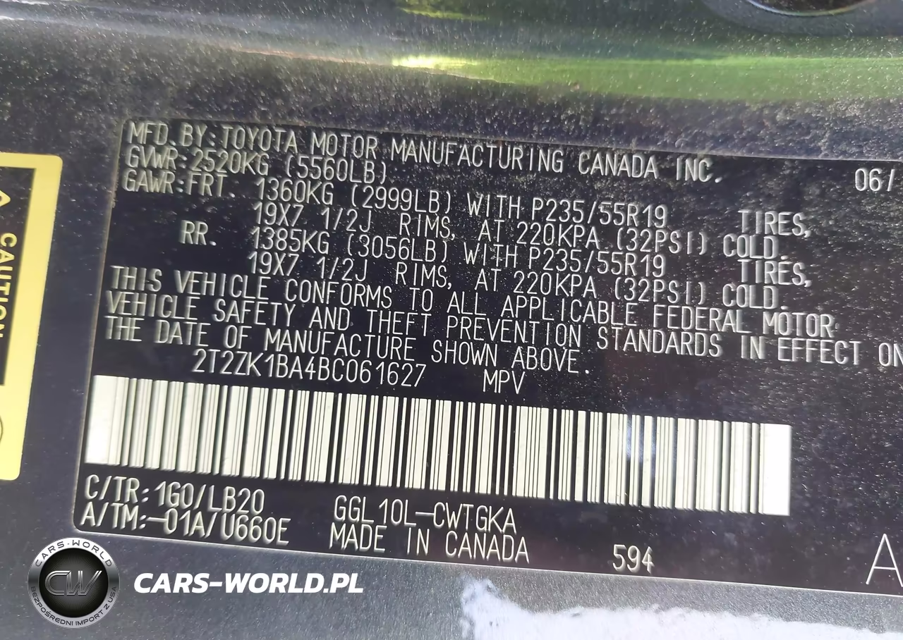 2011 Lexus Rx 350 VIN:2T2ZK1BA4BC061627 - 9
