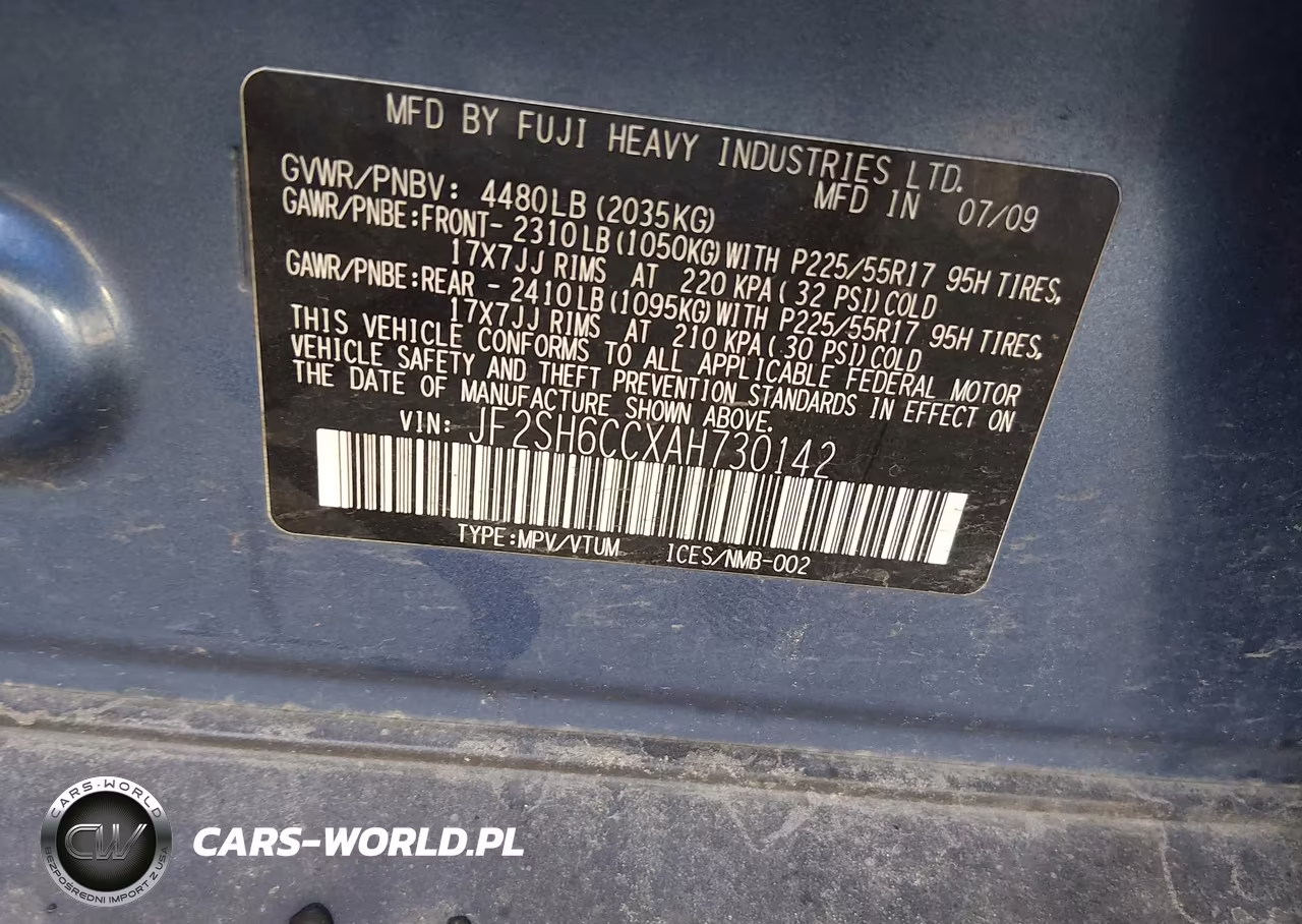 2010 Subaru Forester 2.5X Premium VIN:JF2SH6CCXAH730142 - 9