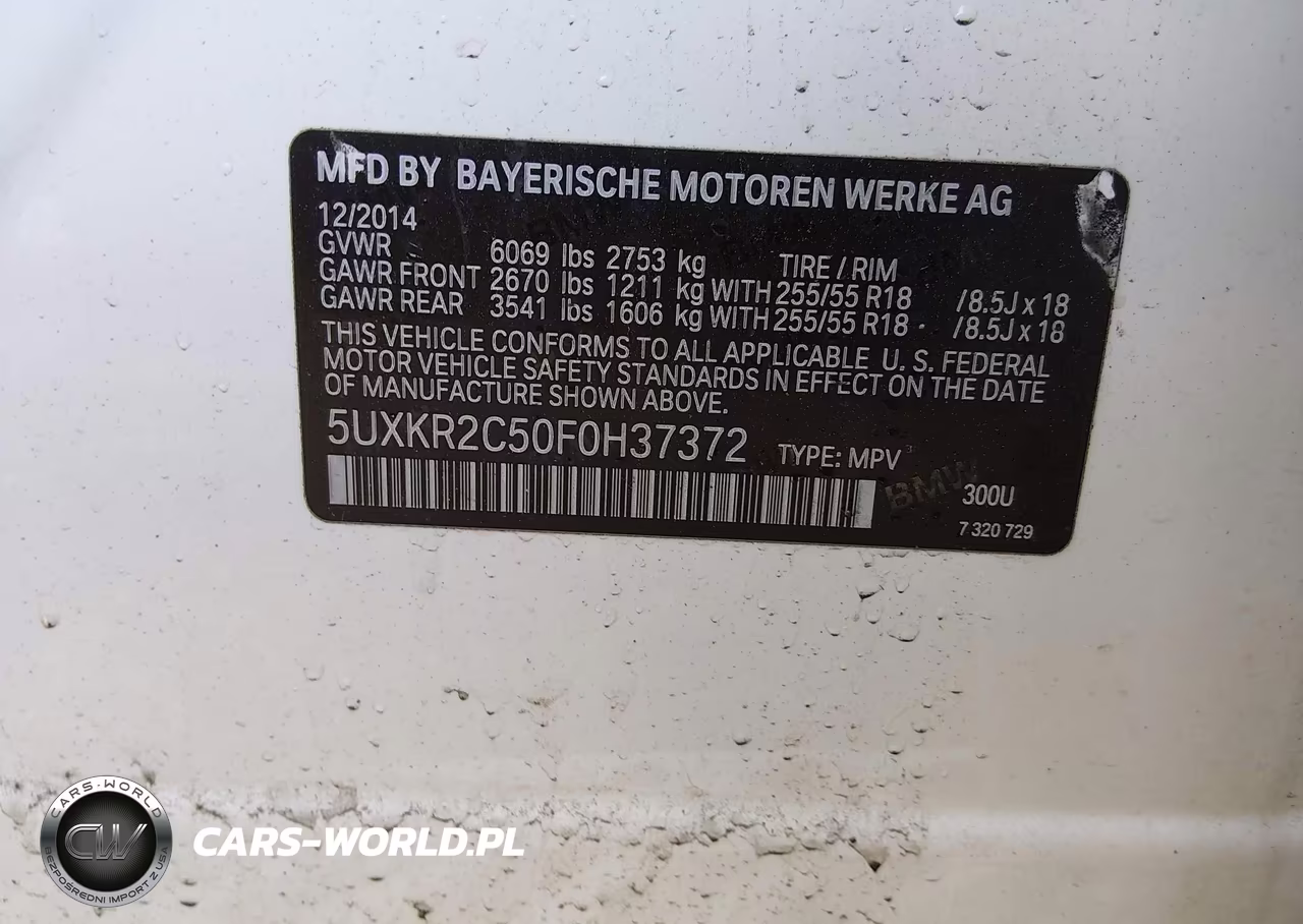 2015 BMW X5 Sdrive35I VIN:5UXKR2C50F0H37372 - 9