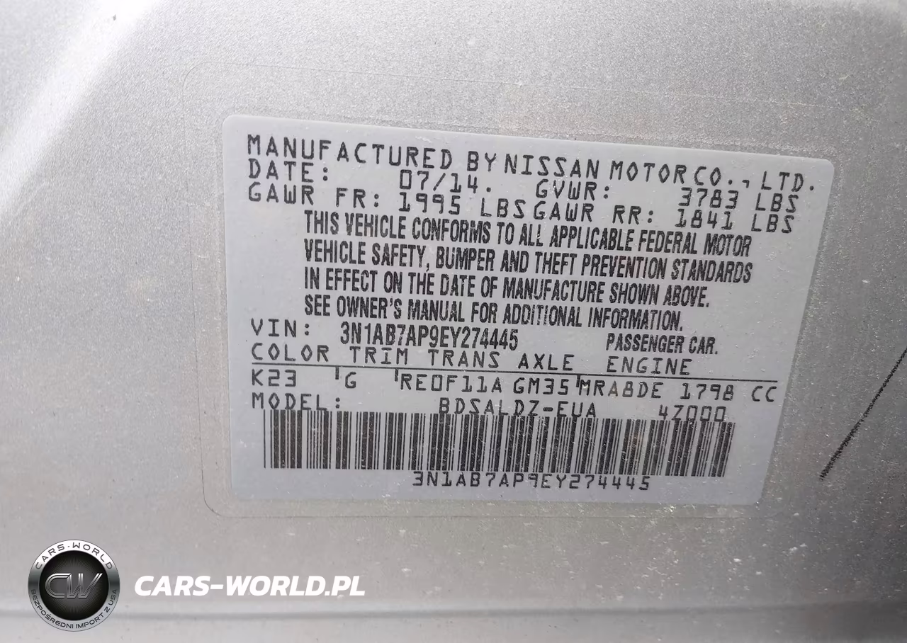 2014 Nissan Sentra Sv VIN:3N1AB7AP9EY274445 - 9