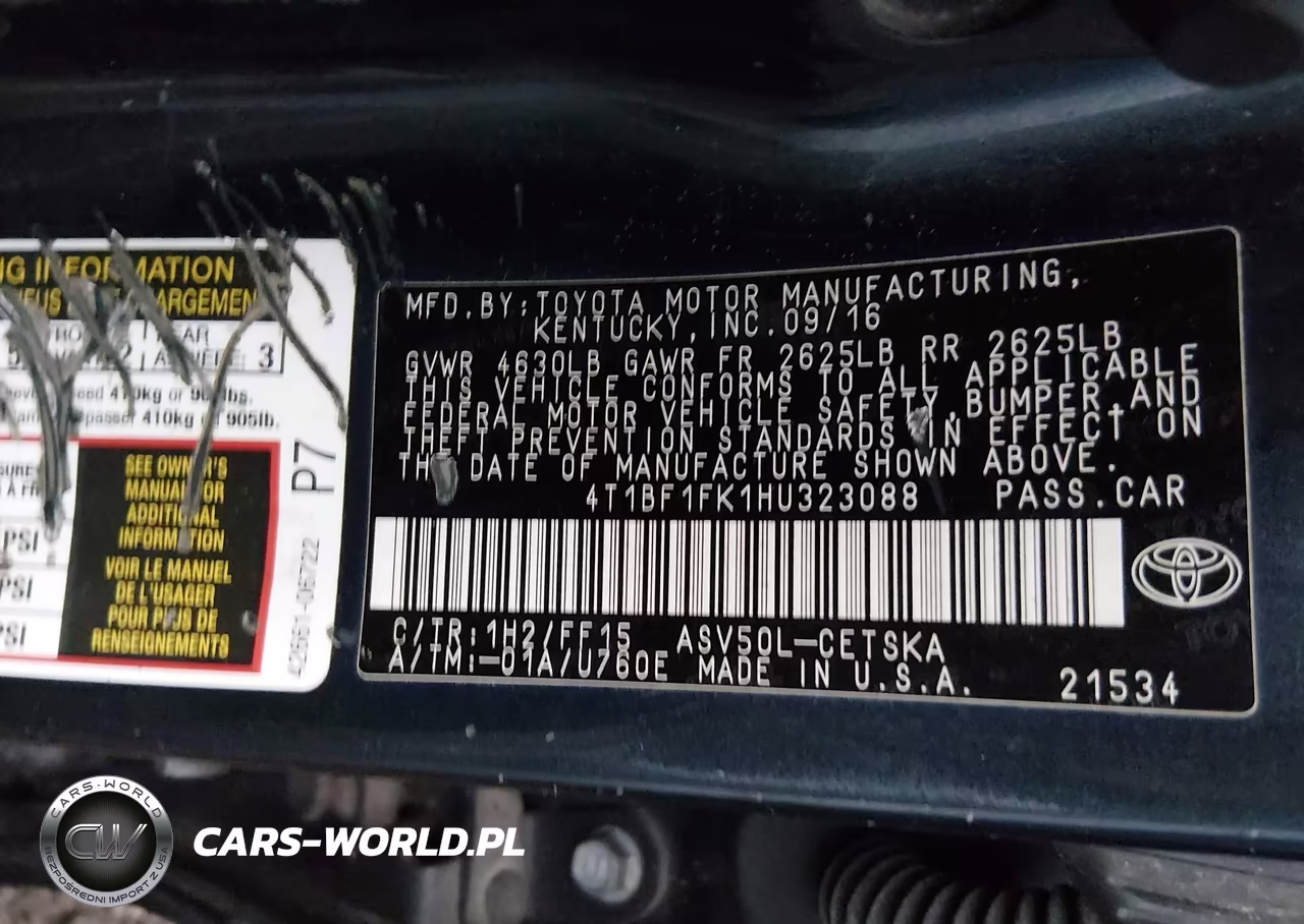 2017 Toyota Camry Se VIN:4T1BF1FK1HU323088 - 9