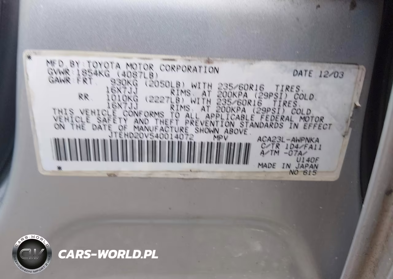 2004 Toyota Rav4 VIN:JTEHD20V540014072 - 9