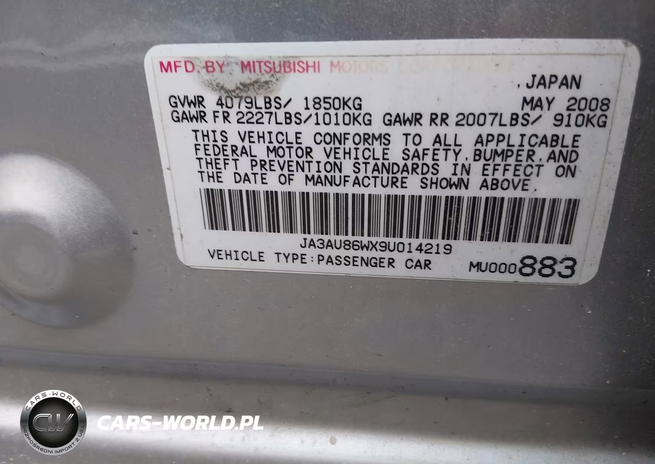 2009 Mitsubishi Lancer Gts VIN:JA3AU86WX9U014219 - 9