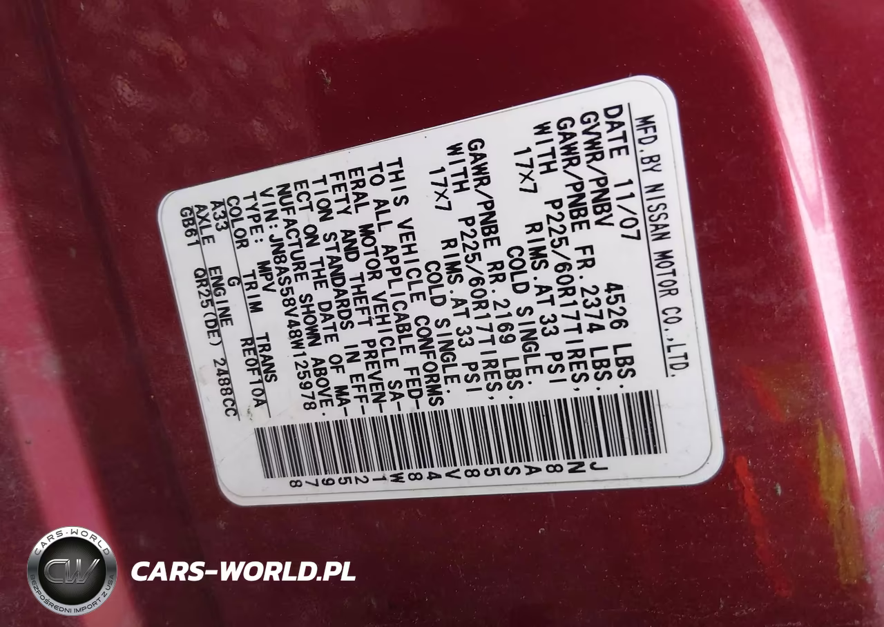 2008 Nissan Rogue Sl VIN:JN8AS58V48W125978 - 9