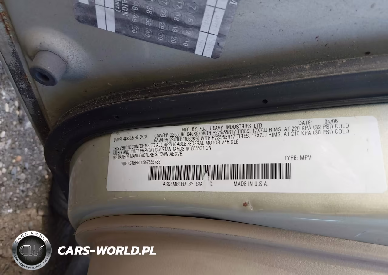 2006 Subaru Outback 2.5I VIN:4S4BP61C567355788 - 9