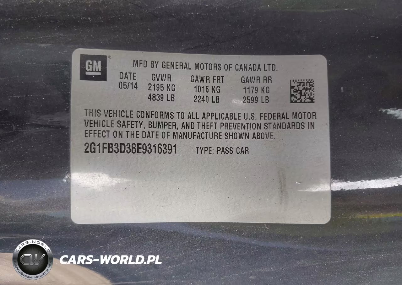 2014 Chevrolet Camaro 1Lt VIN:2G1FB3D38E9316391 - 9